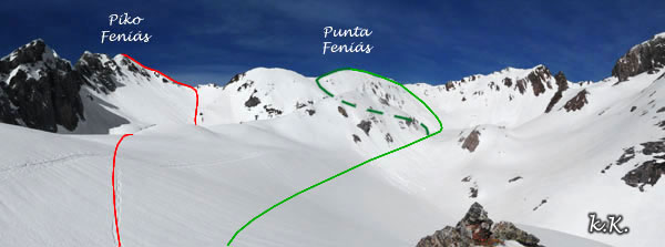 subida al Pico Fenis, Punta Fenias