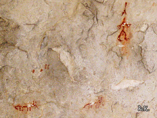 Pintura rupestre de Barfaluy, persona y animales