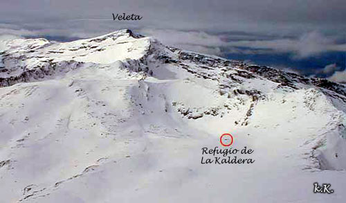 ruta del Mulhacn: pico Veleta, Cerro de los Machos, refugio La Caldera, desde Mulacen