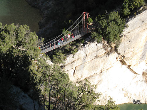 Puente colgante del camino de Mont Rebei a Montfalc