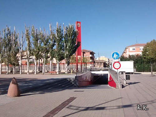 btt en Zaragoza: paso del tren en Utebo
