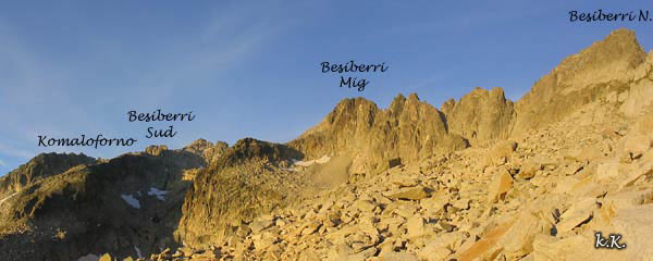 cresta de los Besiberris: Besiberri Sud, Besiberri del Mig y Besiberri Nord