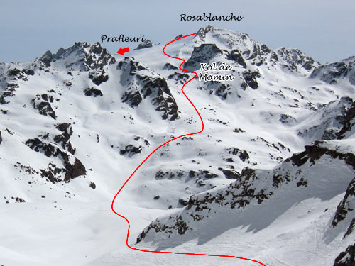 Haute Route Chamonix-Zermatt: ascensión al pico Rosablanche (Rose Blanche)