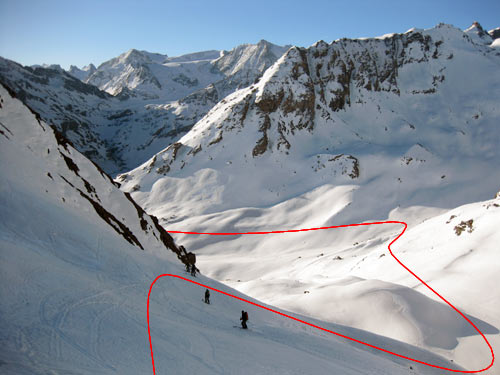 Chamonix-Zermatt en esquís de travesía, Collado de Mourti