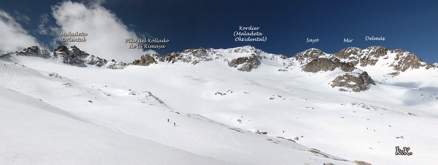 -Foto: Maladeta Oriental, Pico del Collado de la Rimaya, Maladetas Occidentales (Cordier, Sayo, Mir, Delmás)