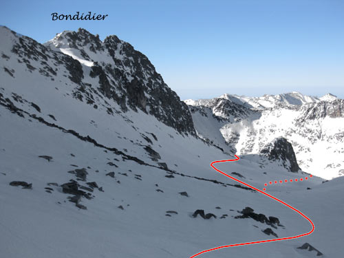 Pico Bondidier, descenso a Cregüeña