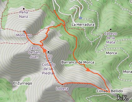Ruta del Pico San Miguel por el Sur