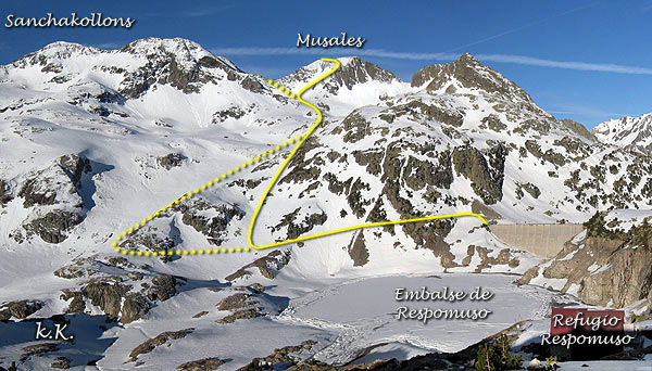 Ruta al Pico de los Musales desde Respomuso, Sanchacullons