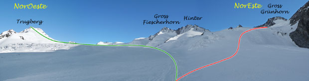 Trugberg, Gross Fiescherhorn, Hinter, Grosses Grünhorn