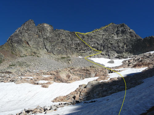 ruta del Pico de Palas, chimenea Ledormeur