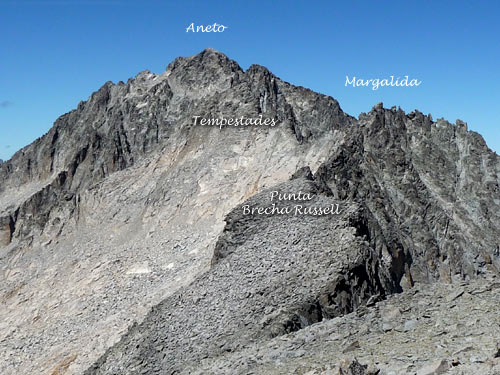 Pico Aneto, Margalida, Tempestades, Punta de la Brecha Russell