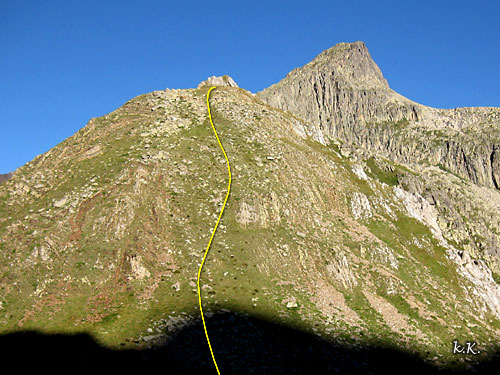 Ruta de ascenso al Vallibierna por la cresta de Roques Blanques