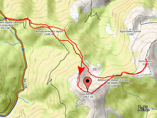 Ascensión al Adi Ruta al Adi desde Urkiaga