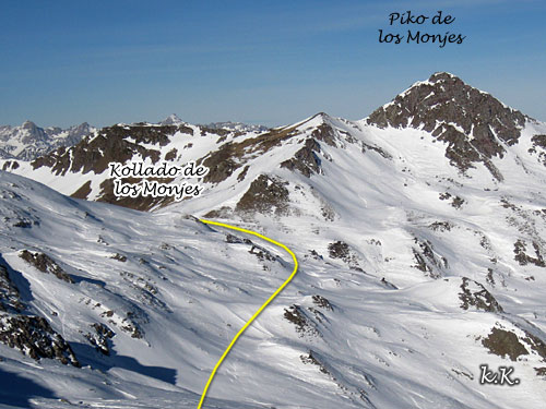 Camino del Pico Astún desde el Col Desmoines