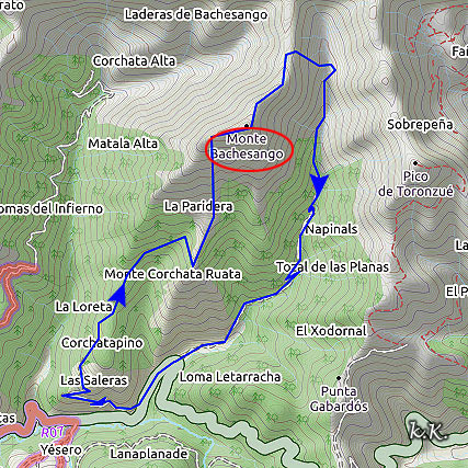 Track de la ruta al Bachesango