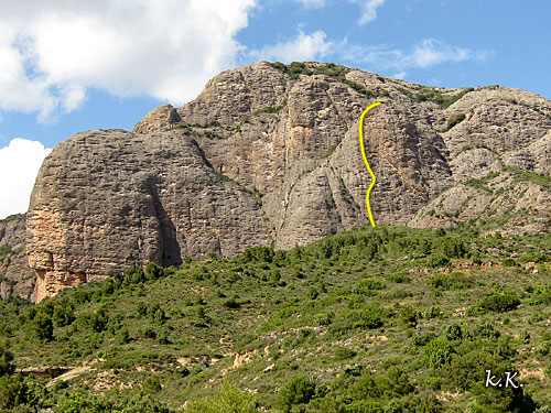 Peña Ruaba, croquis de escalada de A Galliguera