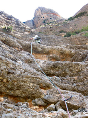 escalada de Sendero Límite en Peña Rueba