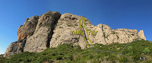 Vía de escalada Tierra de Naide en Agüero