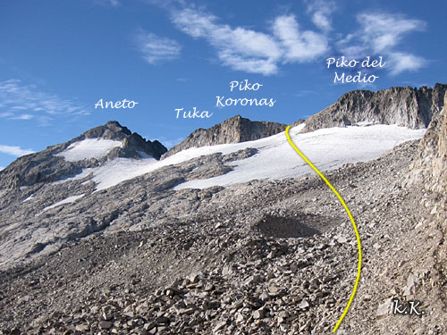 Ruta de subida al Pico del Medio y Coronas