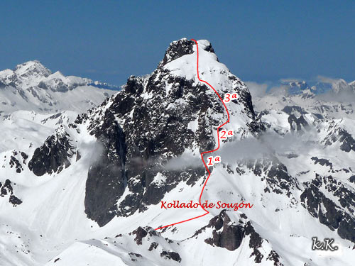ruta de ascensión al Midi d'Ossau