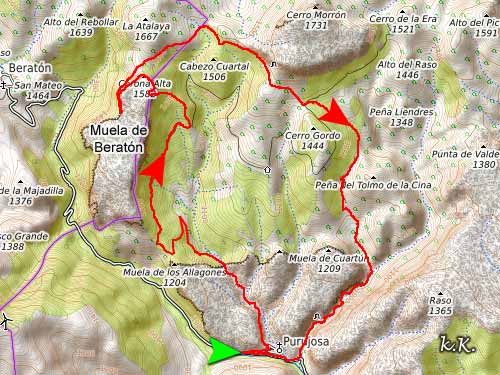 Subida a la Muela de Beratón Camino a la Corona Alta