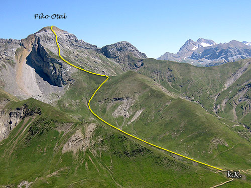 ruta de subida al Pico Otal
