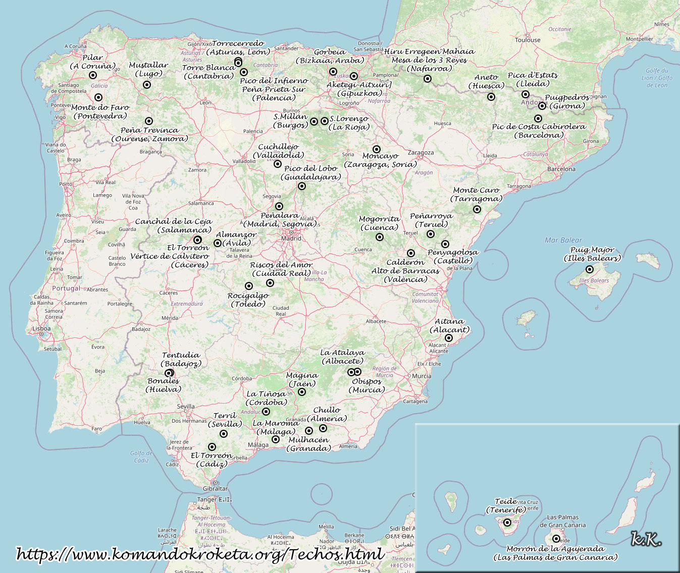 Techos de España. techos provinciales