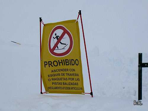prohibido el esquí de travesía