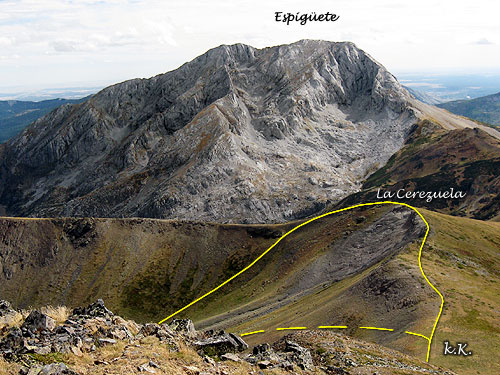Ruta del Pico Murcia, descenso por la Cerezuelas
