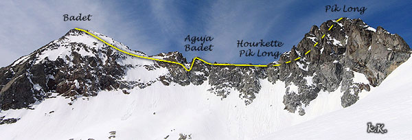 Cresta del Badet al Pic Long y Aguja de Badet