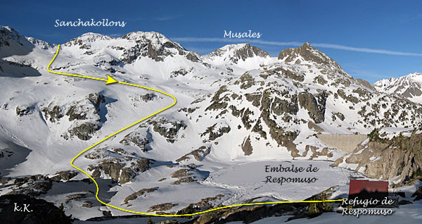 Ruta del Pico Sancha Collons desde Respomuso